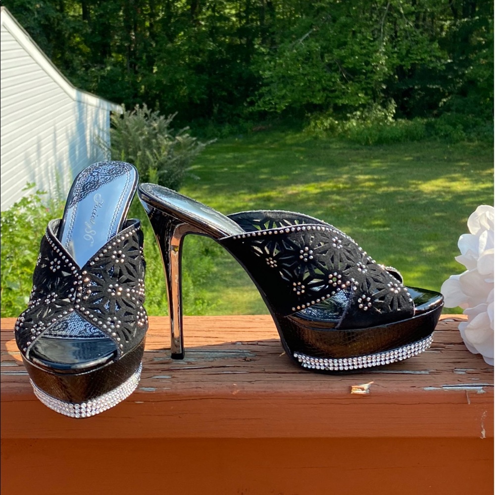 SOCIETY 86 PLATFORM RHINESTONE HIGH HEELS